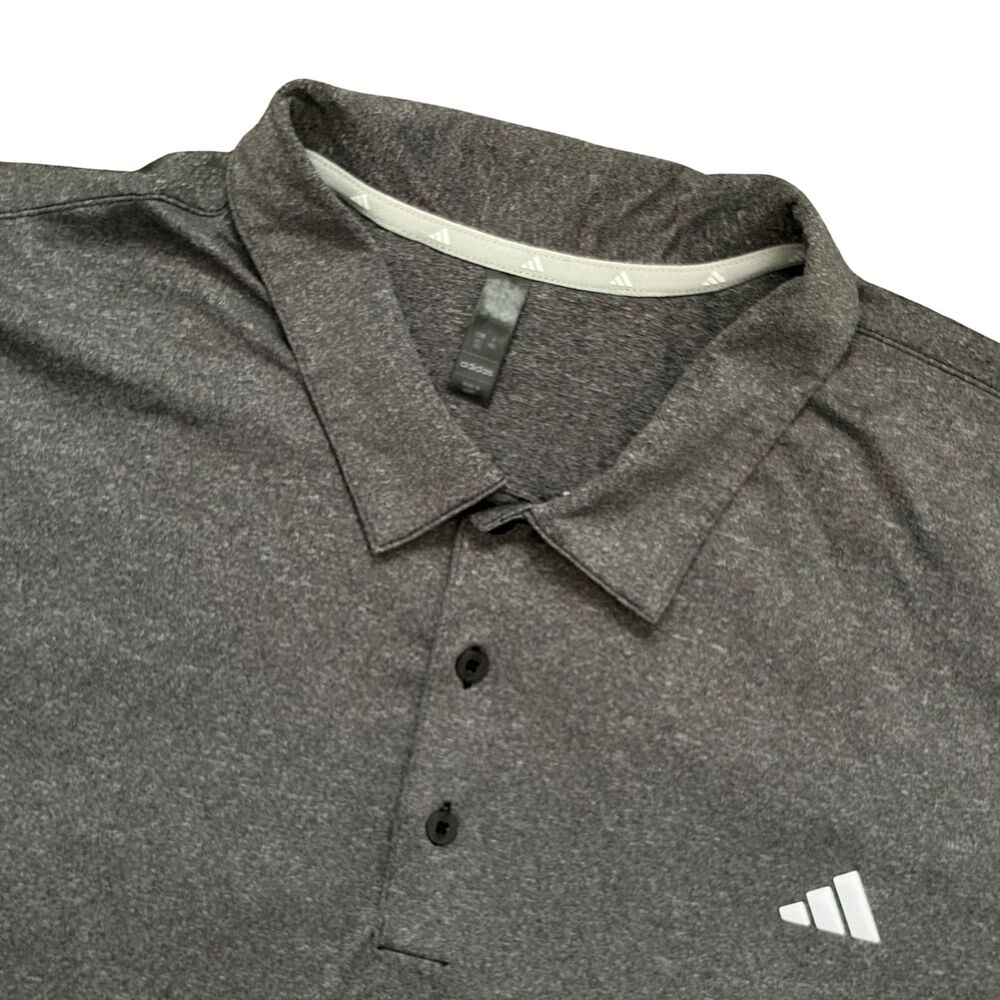 Adidas Golf Polo Shirt Mens 3XL Gray Performance Short Sleeve Stretch Logo